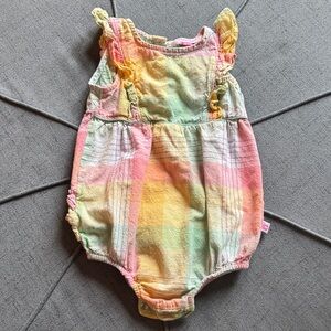 Ruffle Butts Pastel Plaid Baby Romper
